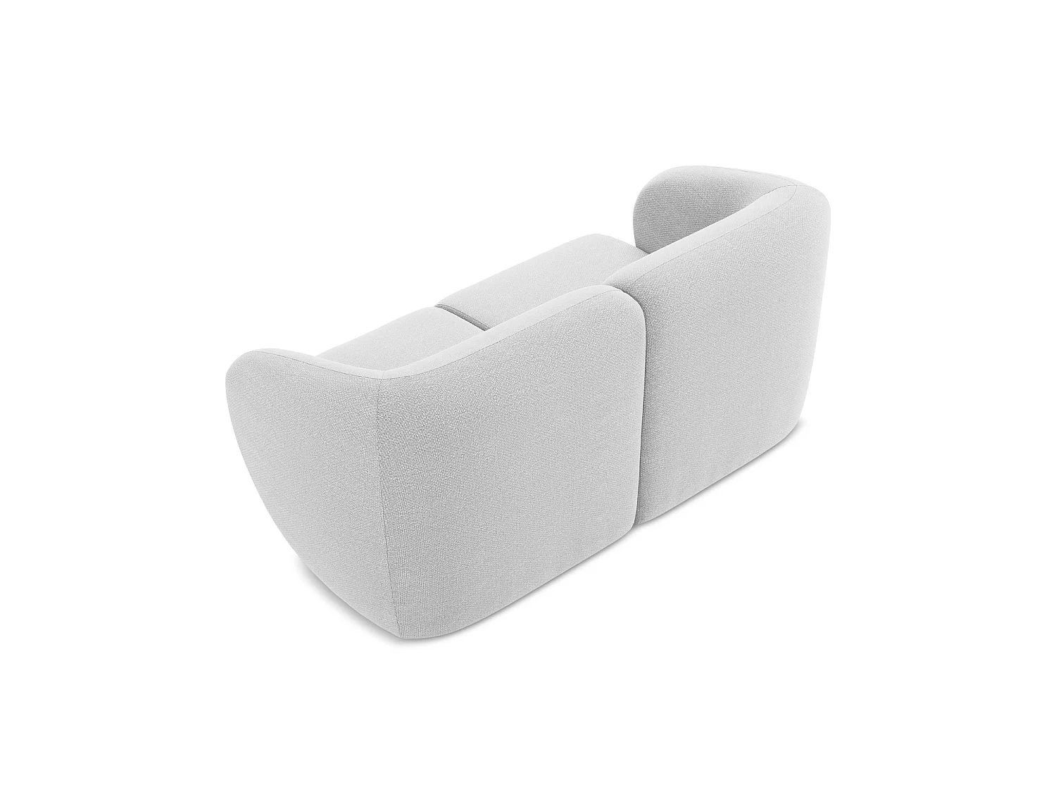 Tweezits modulaire bank van zilver bouclé - CERVO
