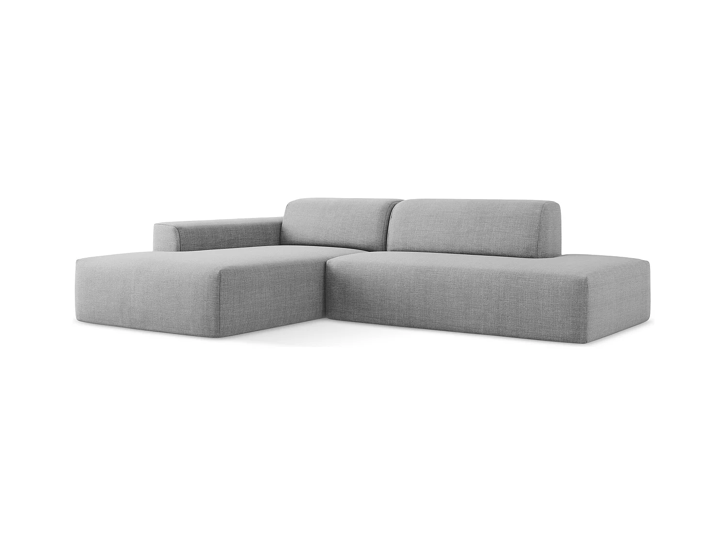 3-Sitzer Modulares Ecksofa - Ecke Rechts - Strukturstoff - Hellgrau - KELI