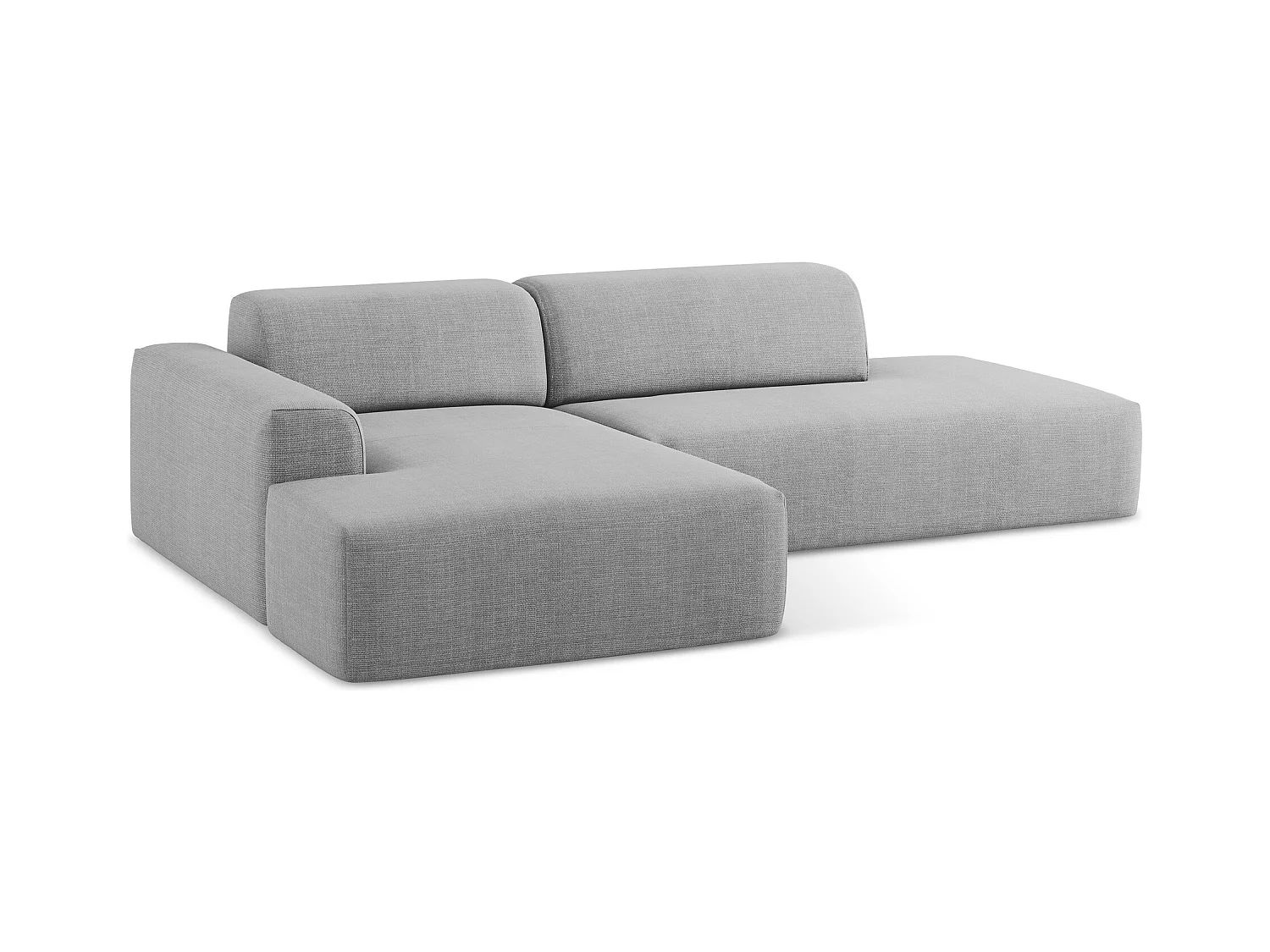3-Sitzer Modulares Ecksofa - Ecke Rechts - Strukturstoff - Hellgrau - KELI