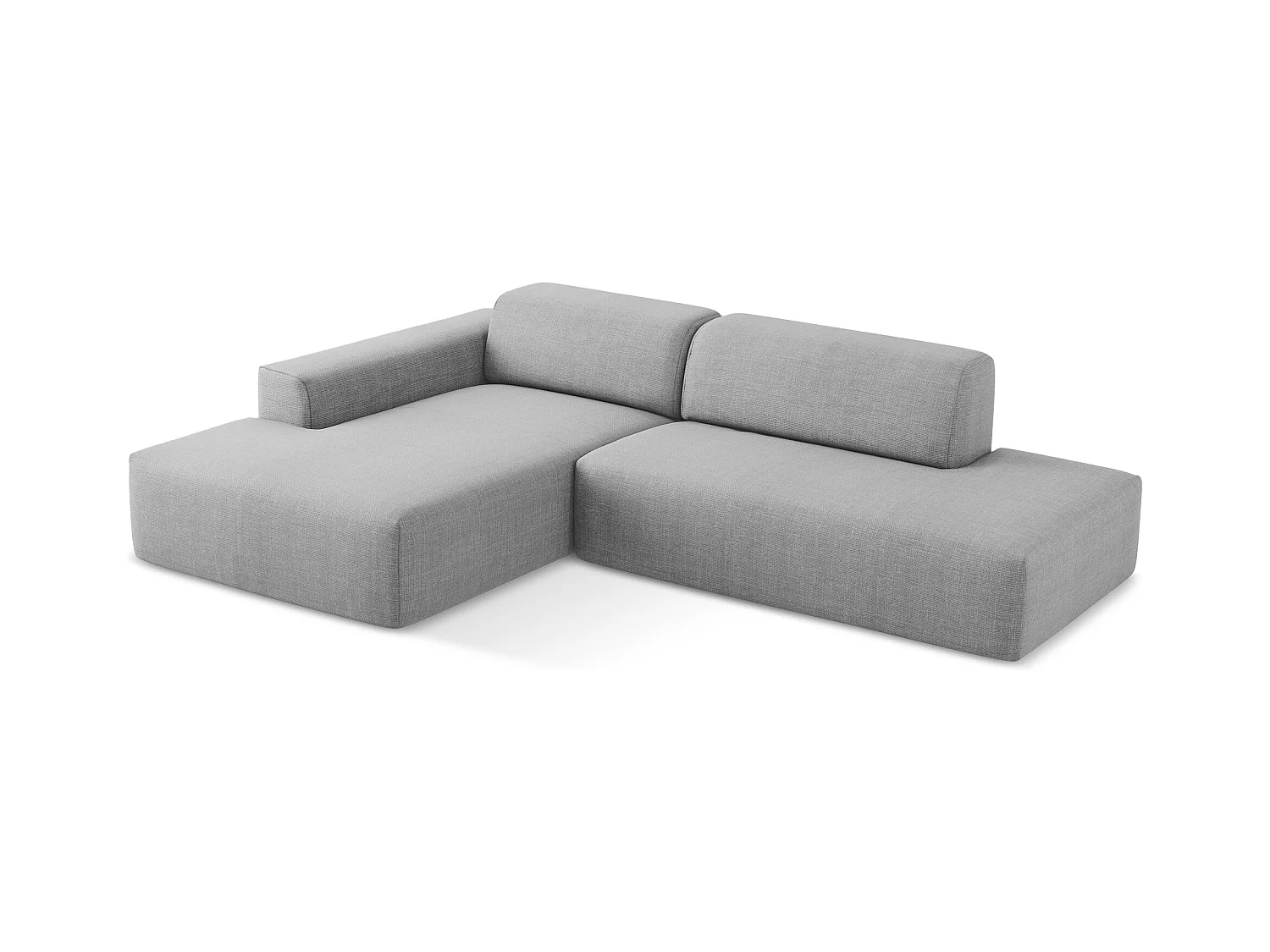 3-Sitzer Modulares Ecksofa - Ecke Rechts - Strukturstoff - Hellgrau - KELI