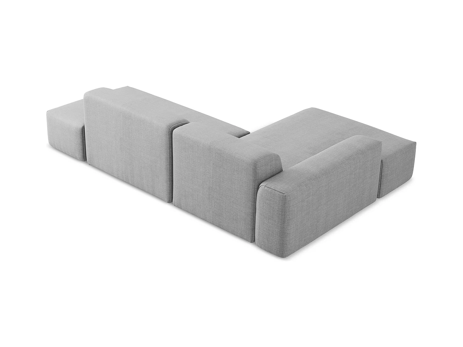 3-Sitzer Modulares Ecksofa - Ecke Rechts - Strukturstoff - Hellgrau - KELI