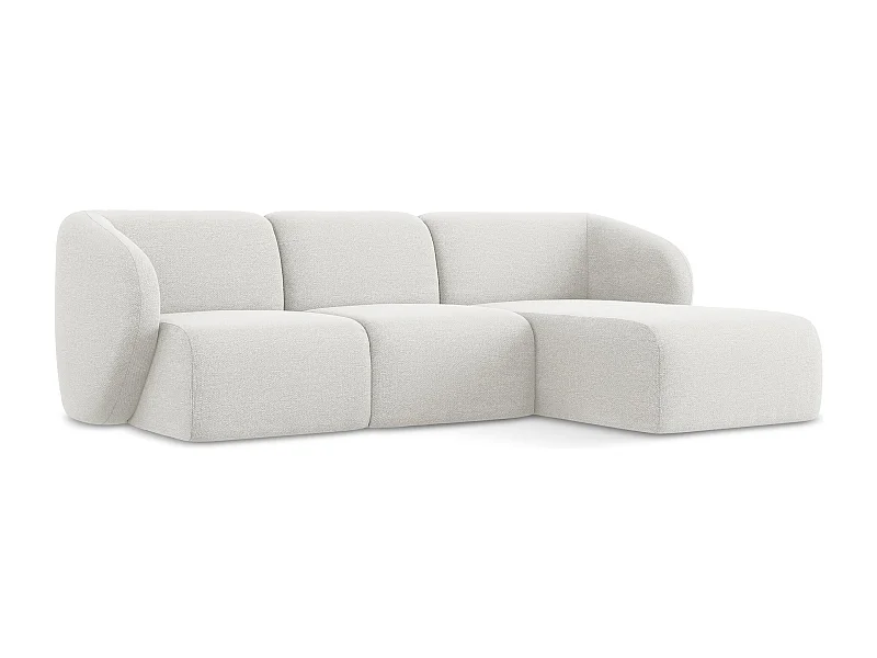 3-Sitzer Modulares Ecksofa - Ecke Rechts - Bouclé - Weiß - LANI