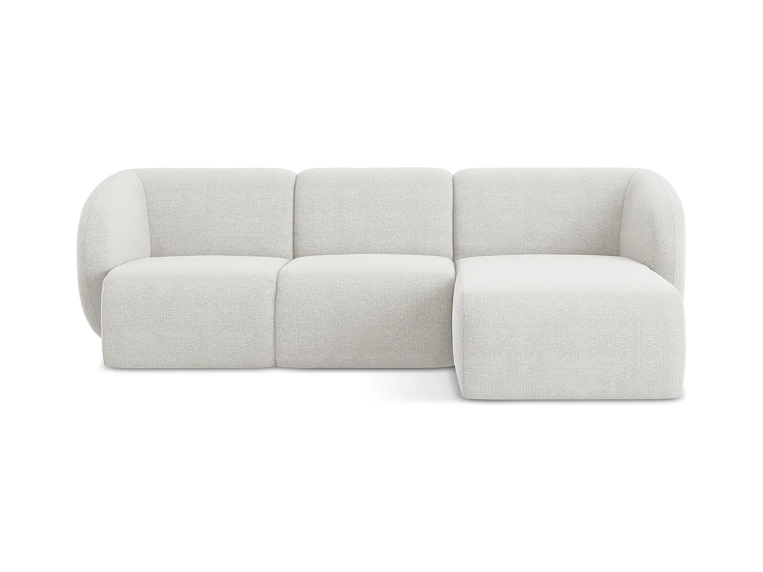 Modulaire hoekbank rechts van wit bouclé - LANI