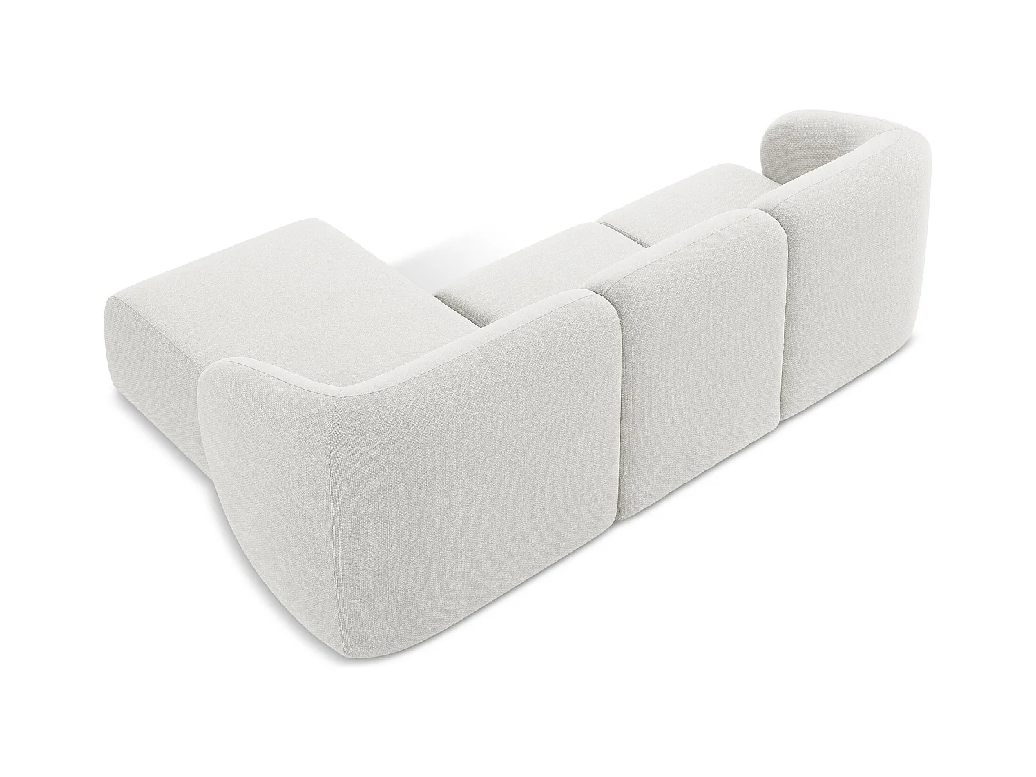 Modulaire hoekbank rechts van wit bouclé - LANI