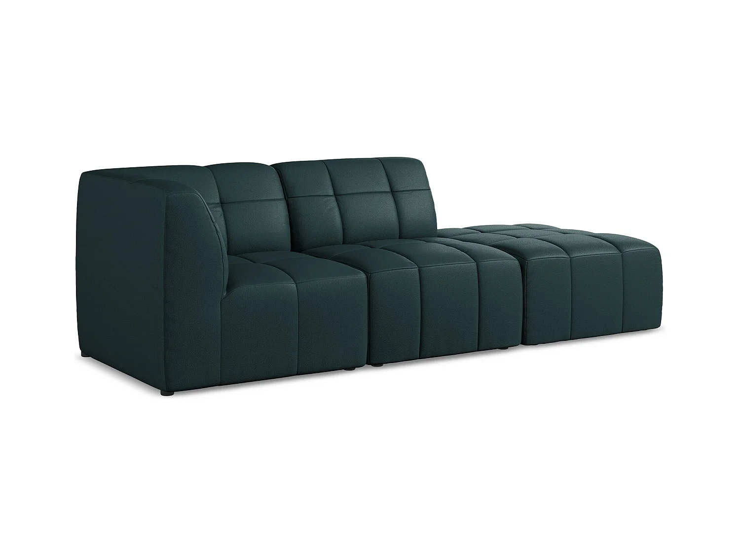 3-Sitzer Modulares Ecksofa - Ecke Rechts - Kunstleder - Marine - ALOHA