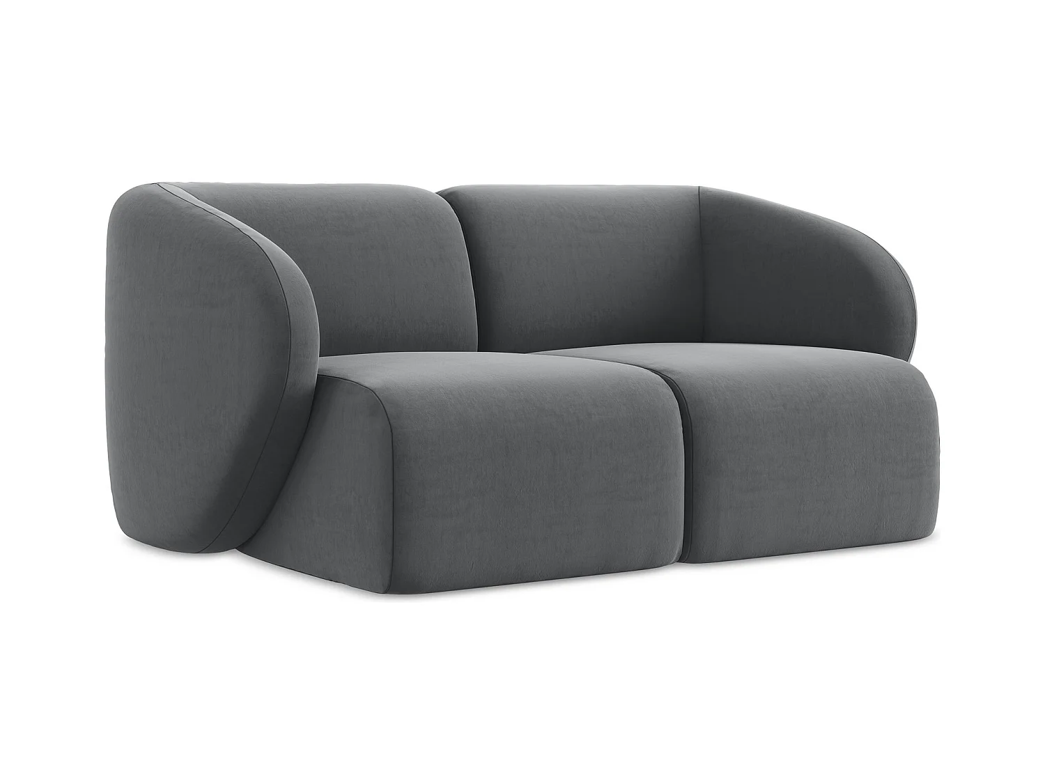 2-Sitzer Sofa - - Samt - Stahl - LANI