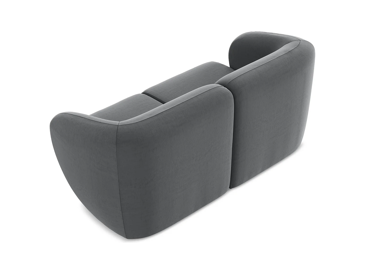 2-Sitzer Sofa - - Samt - Stahl - LANI