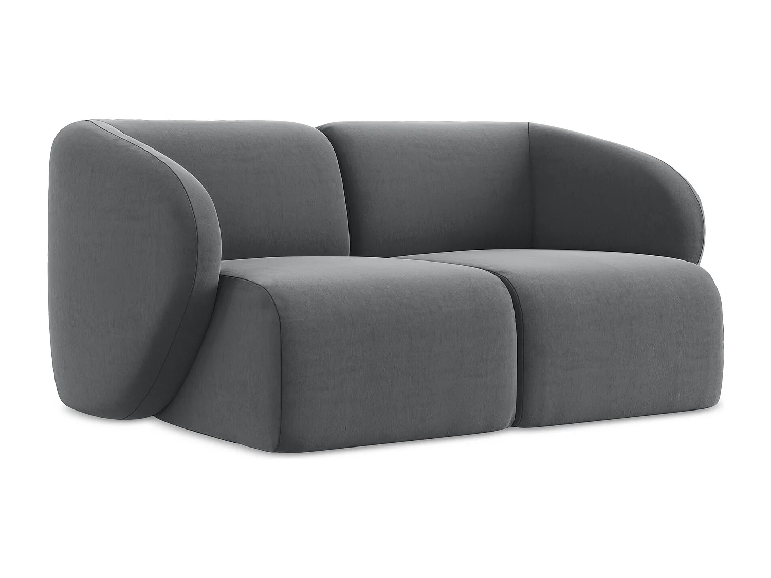 2-Sitzer Sofa - - Samt - Stahl - LANI