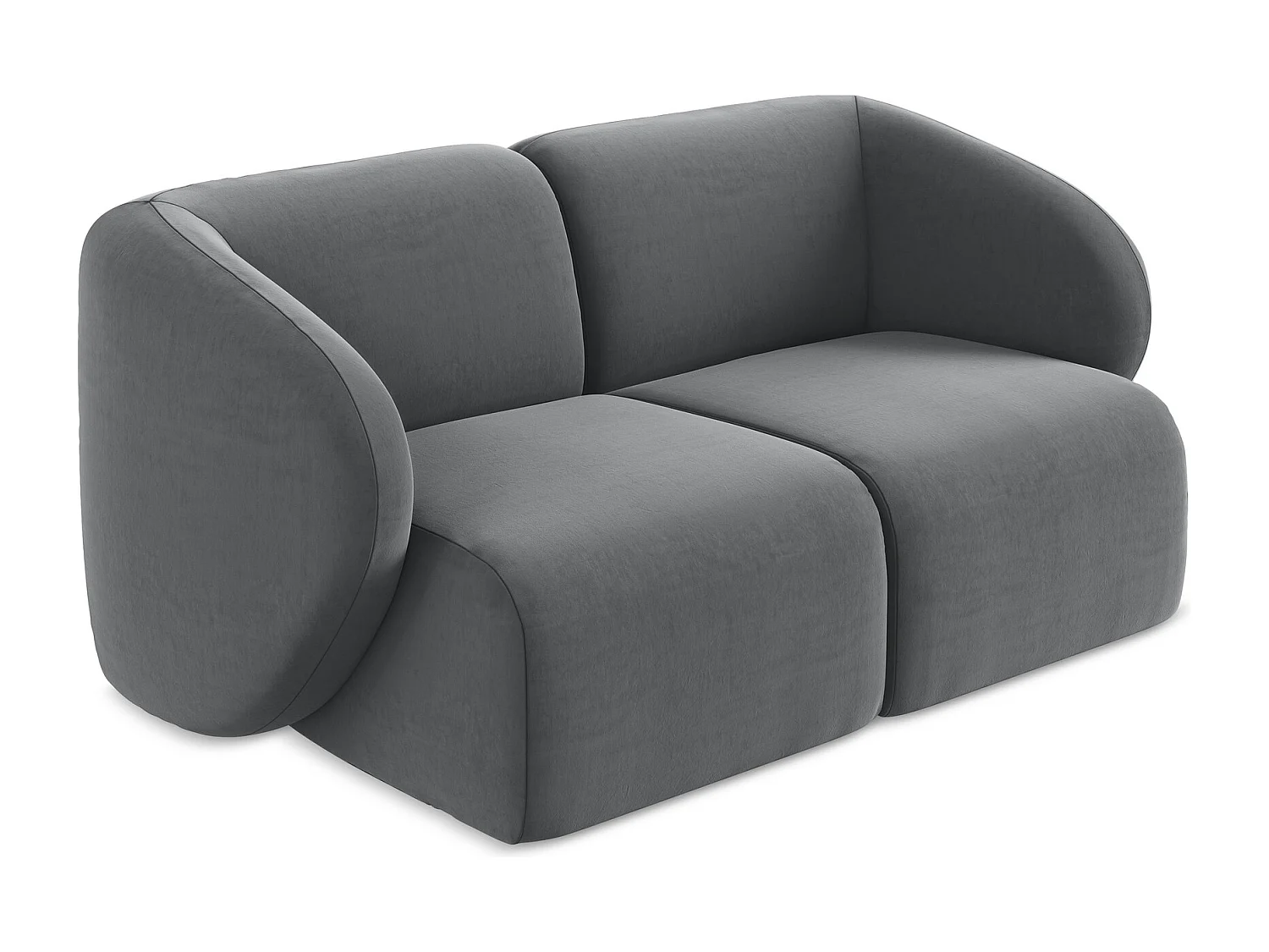 2-Sitzer Sofa - - Samt - Stahl - LANI