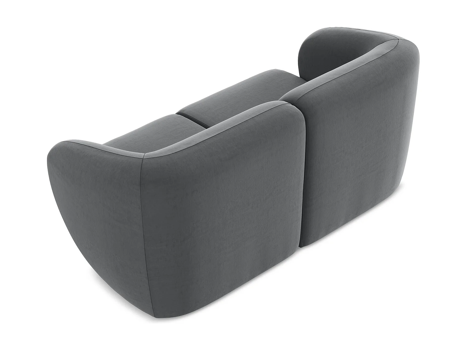 2-Sitzer Sofa - - Samt - Stahl - LANI