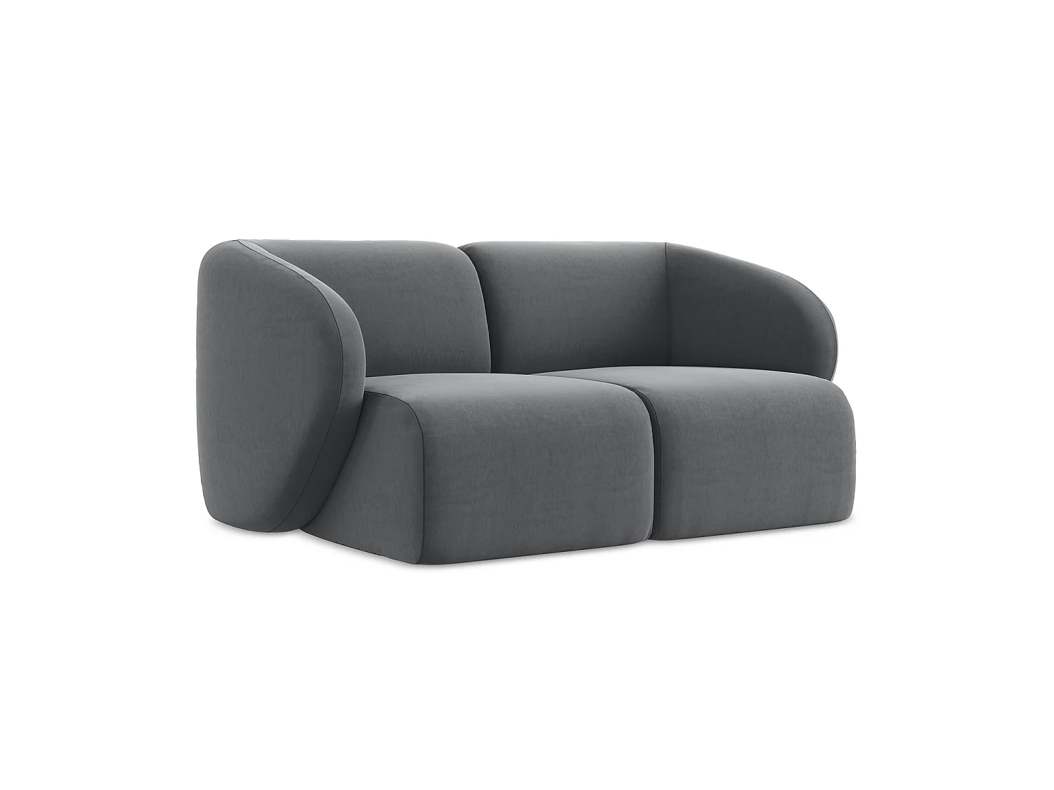 Modułowa sofa 2-osobowa - z tkaniny welwetowej - stalowy - CERVO