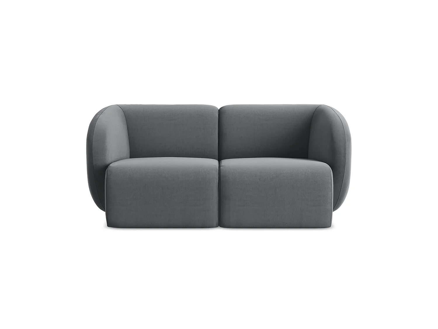 Modułowa sofa 2-osobowa - z tkaniny welwetowej - stalowy - CERVO