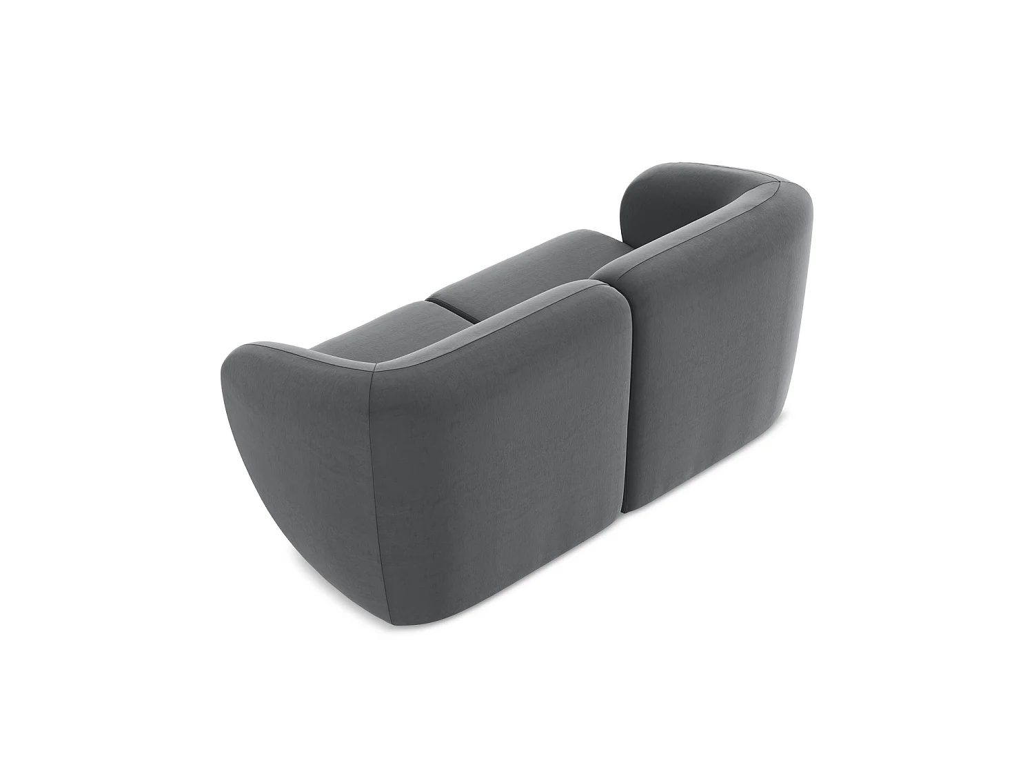 Modułowa sofa 2-osobowa - z tkaniny welwetowej - stalowy - CERVO
