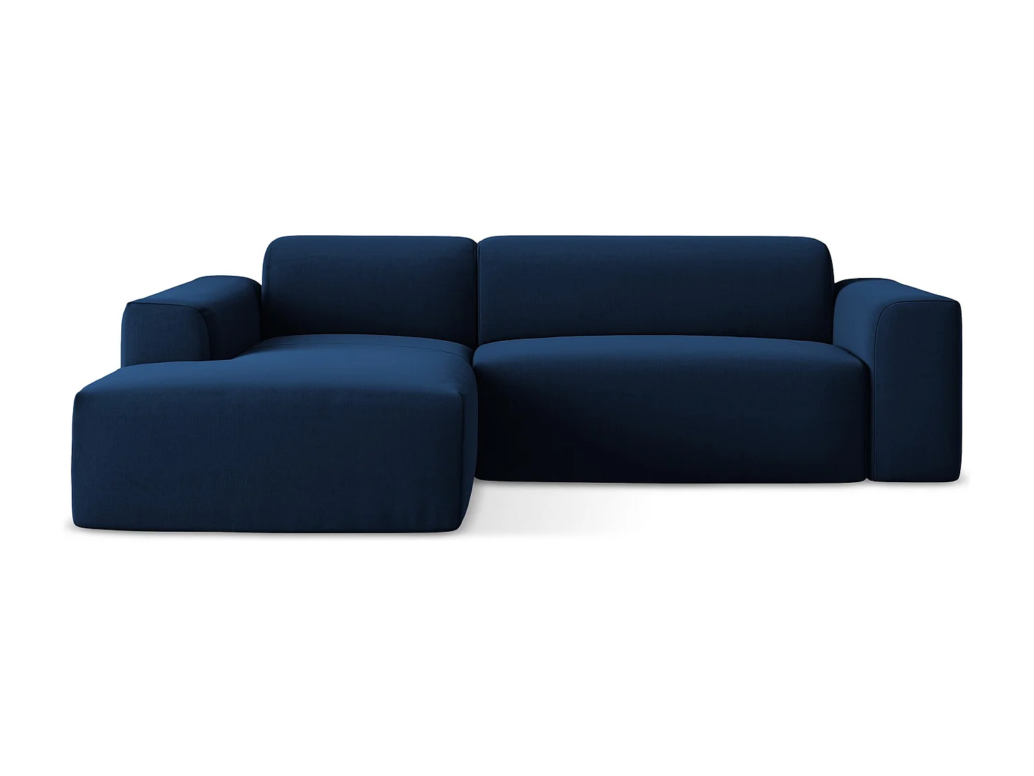 Canapé d'angle 3 places modulaire gauche en velours - bleu royal - KELI
