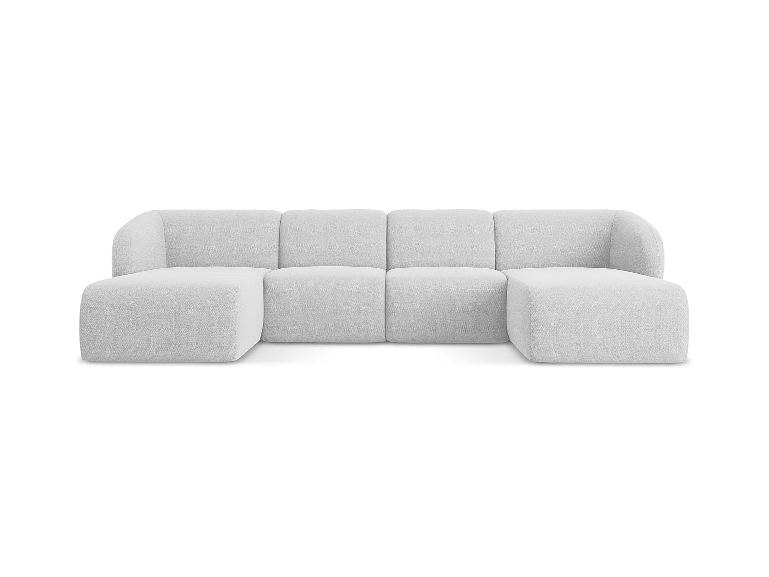 Große Wohnlandschaft - - Bouclé - Silber - LANI