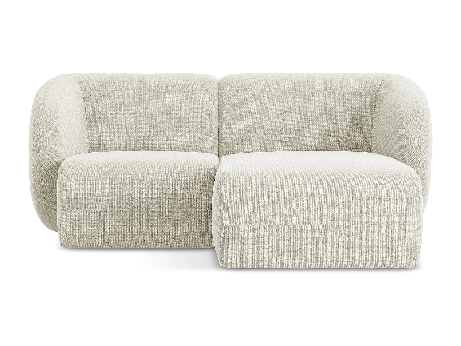 Modulaire hoekbank rechts van zand bouclé - LANI