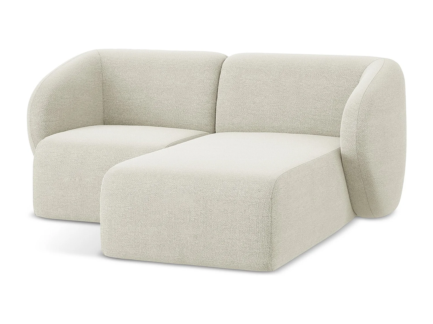 Modulaire hoekbank rechts van zand bouclé - LANI