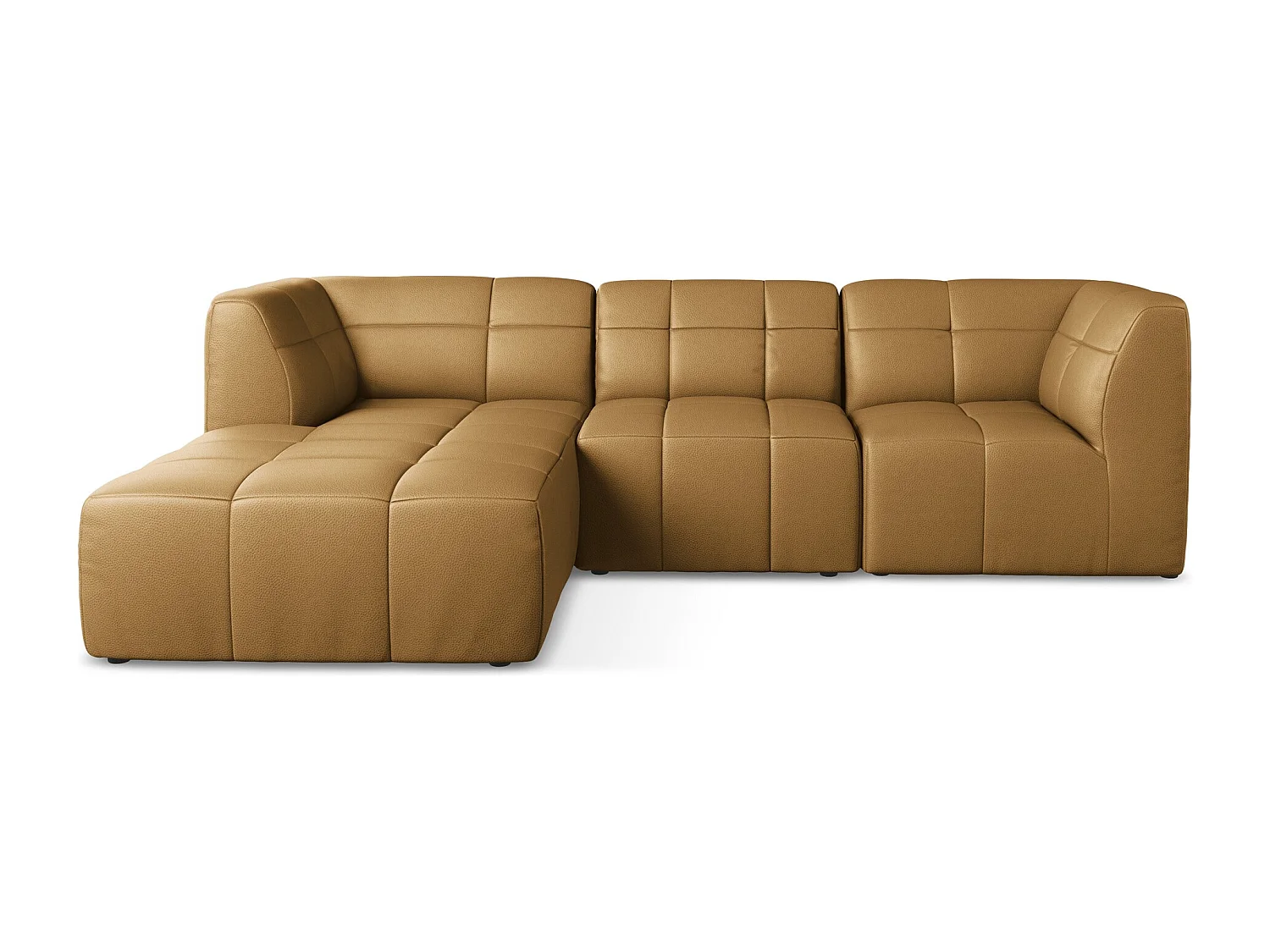 Narożnik lewostronny - ze skóry syntetycznej - karmelowy - ALOHA