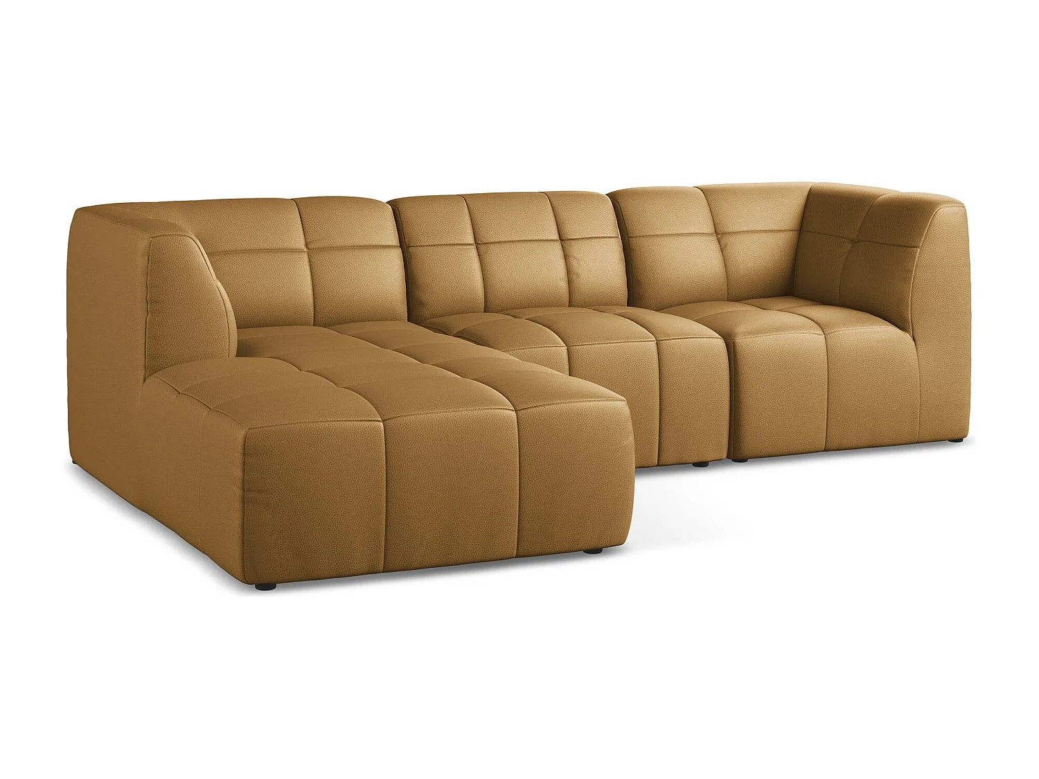 Narożnik lewostronny - ze skóry syntetycznej - karmelowy - ALOHA