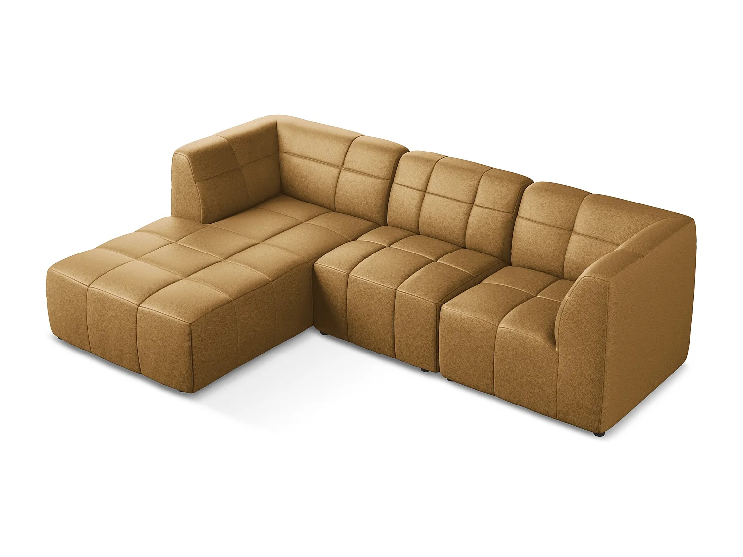 Narożnik lewostronny - ze skóry syntetycznej - karmelowy - ALOHA