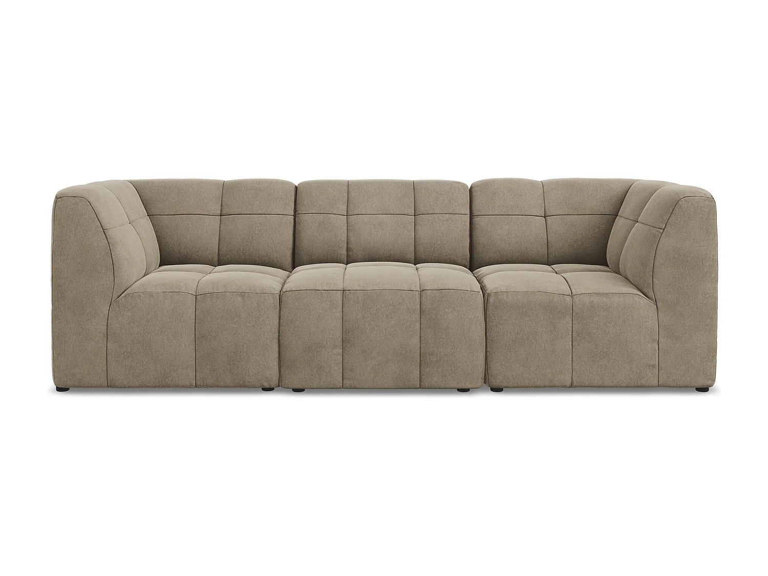 Canapé modulable 3 places en velours - beige - ALOHA