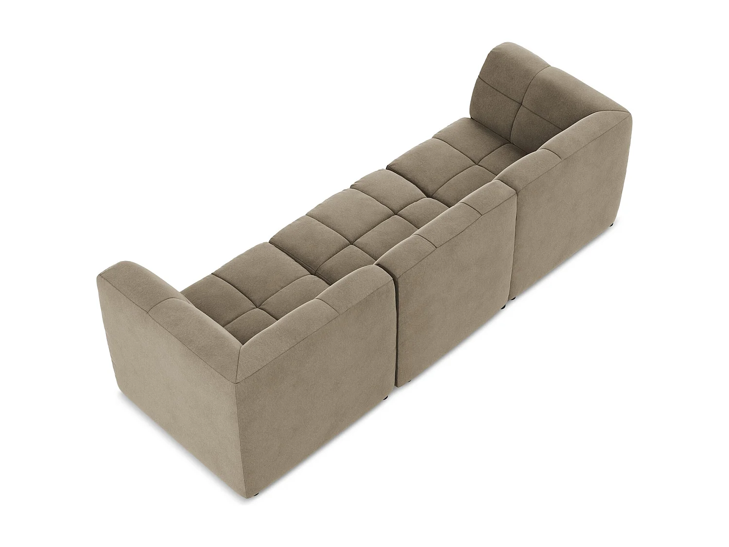 Canapé modulable 3 places en velours - beige - ALOHA