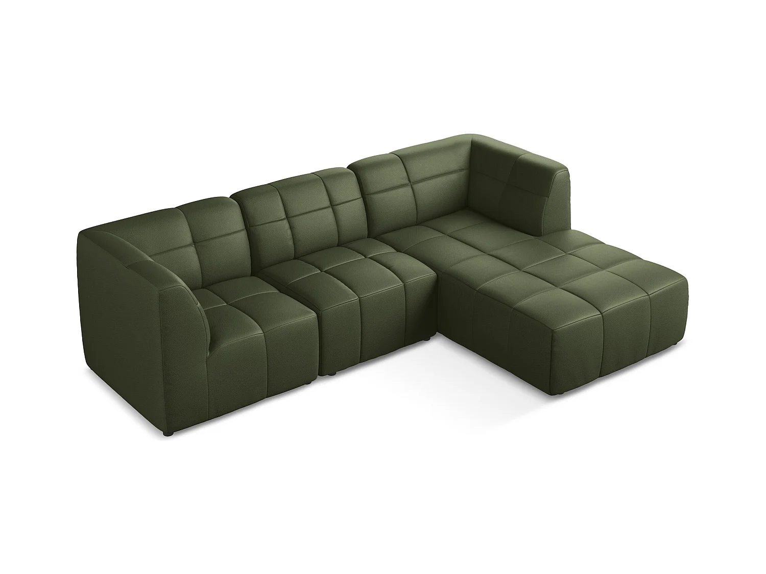 Modulaire hoekbank rechts van groente kunstleer - ALOHA