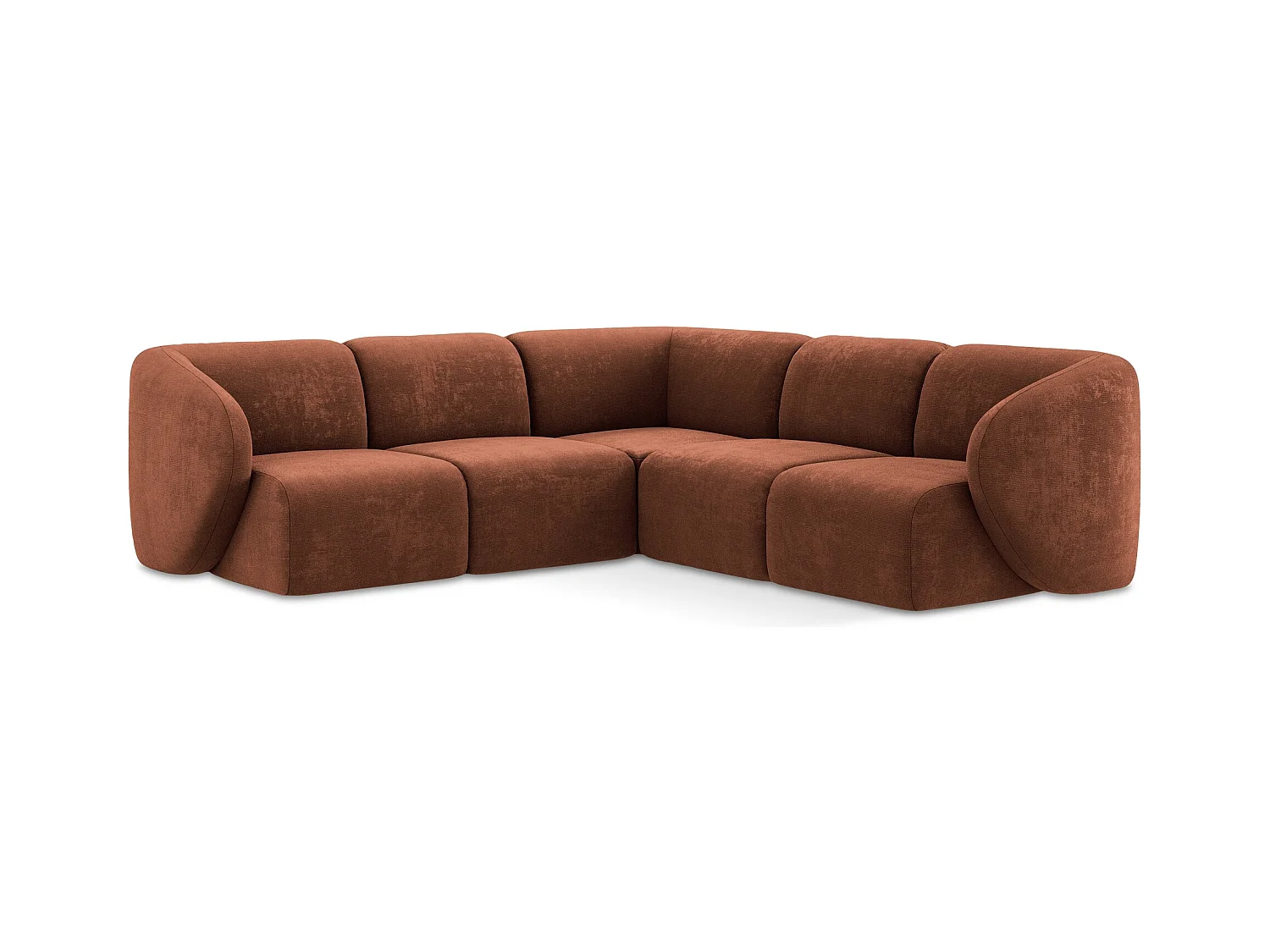Modulares Ecksofa - - Chenille - Terrakotta - LANI