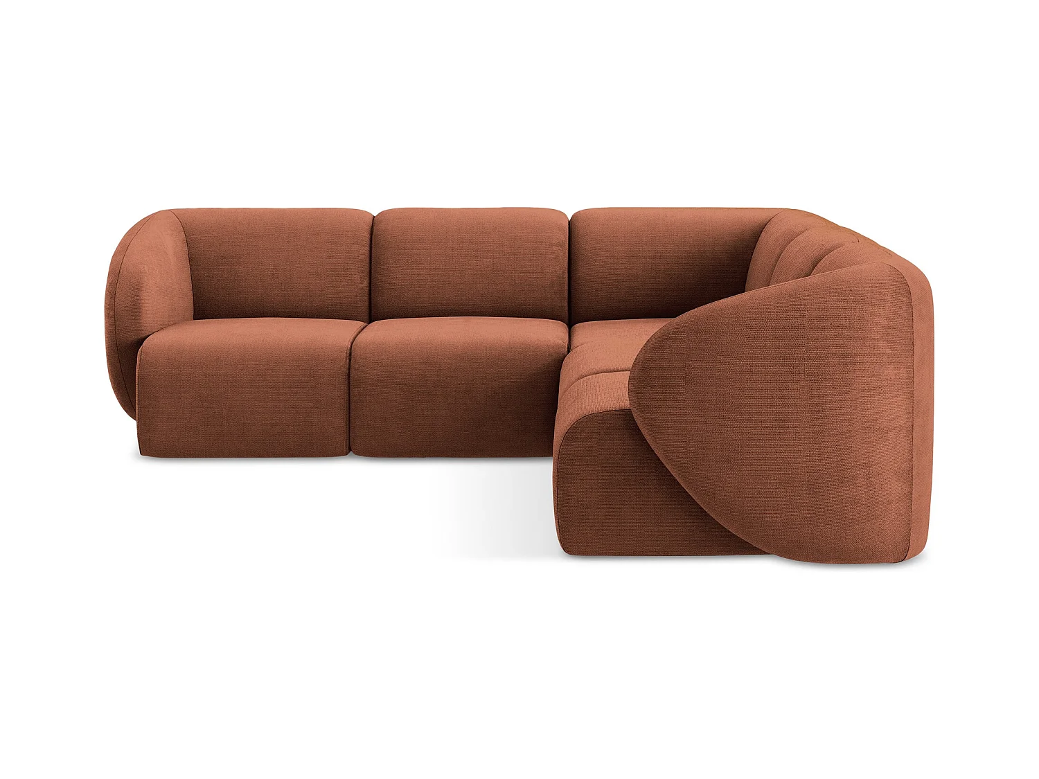 Modulares Ecksofa - - Chenille - Terrakotta - LANI