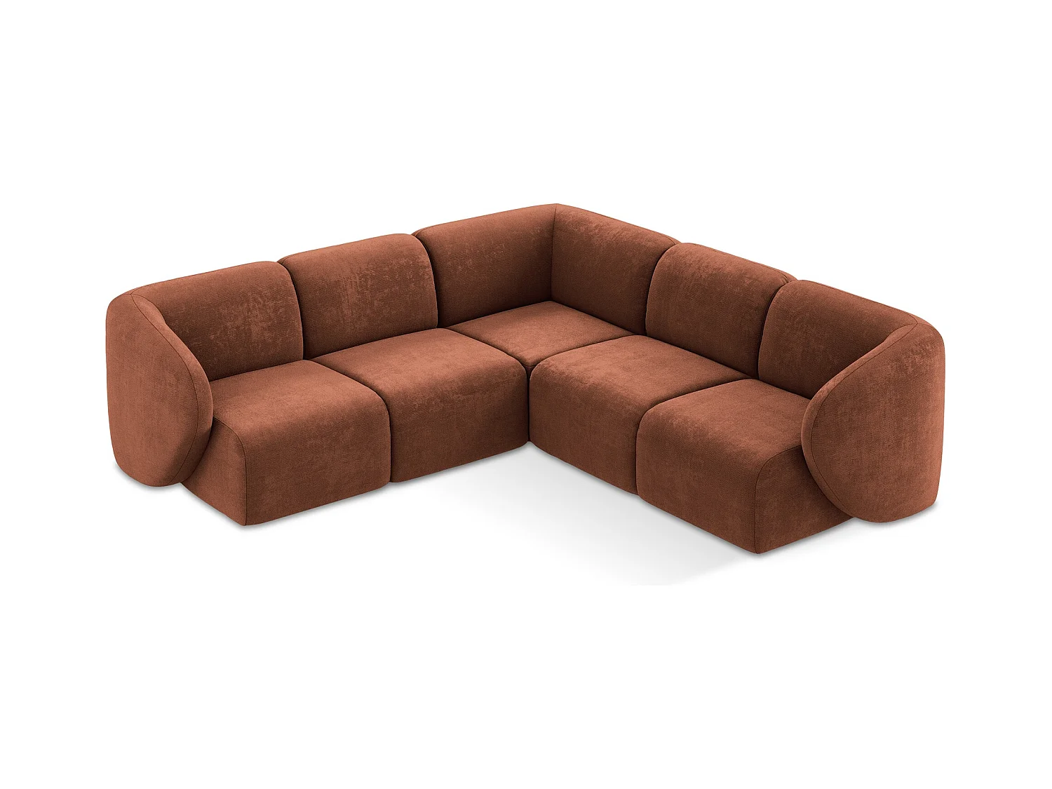 Modulares Ecksofa - - Chenille - Terrakotta - LANI