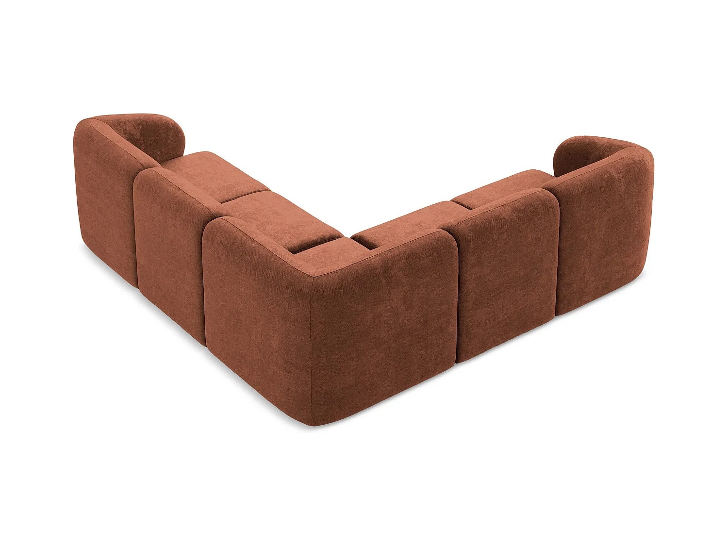 Modulares Ecksofa - - Chenille - Terrakotta - LANI