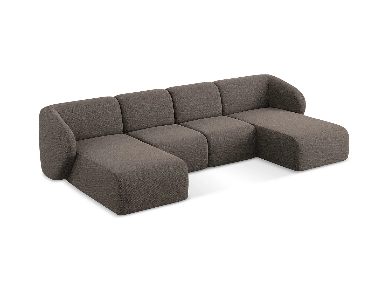 Große Wohnlandschaft - - Bouclé - Schokolade - LANI