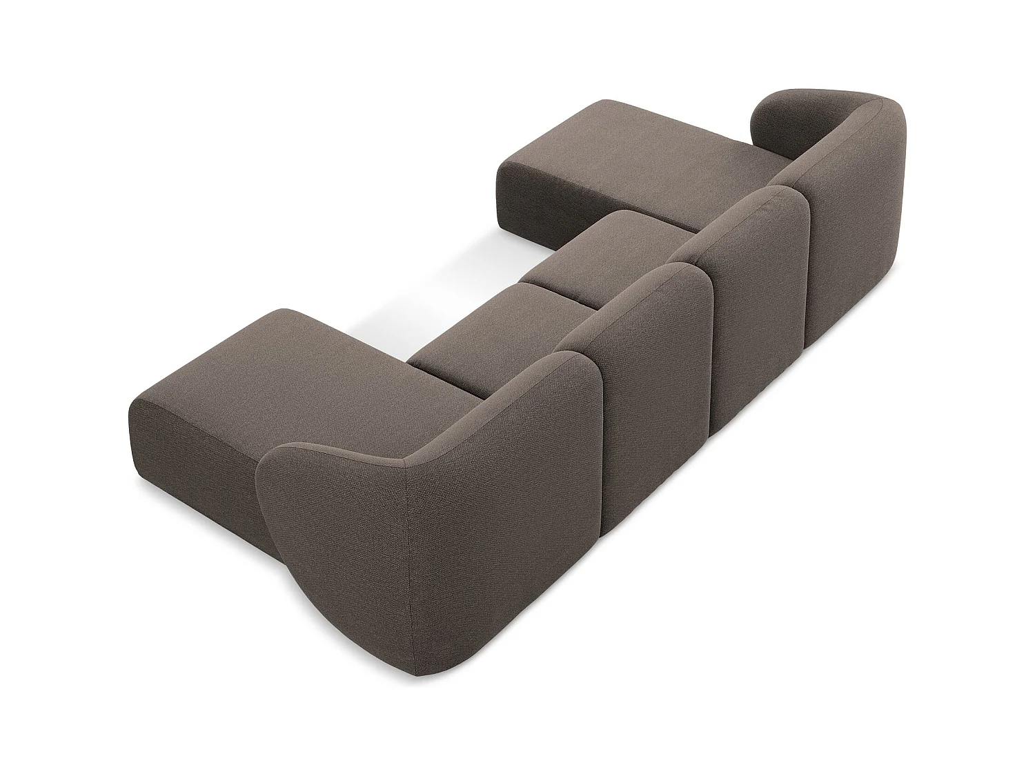 Große Wohnlandschaft - - Bouclé - Schokolade - LANI