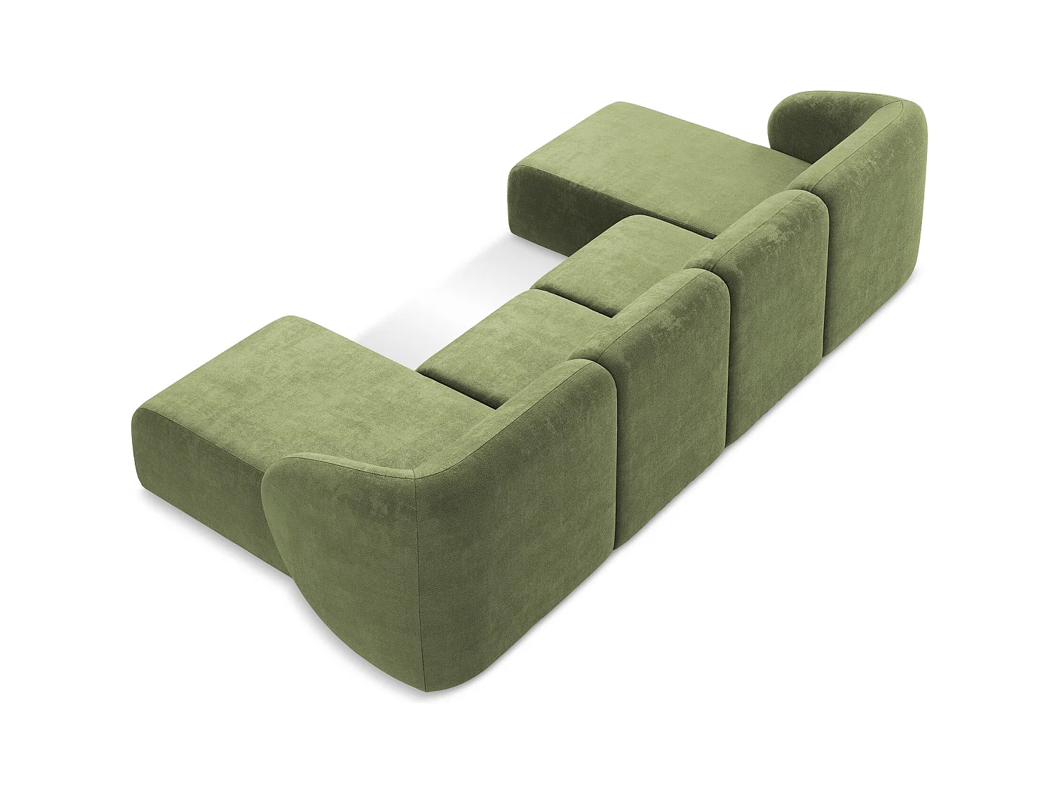 Große Wohnlandschaft - - Chenille - Grün - LANI