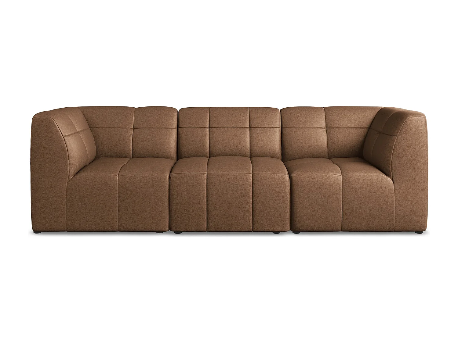 Canapé modulable 3 places en similicuir - choolat - ALOHA