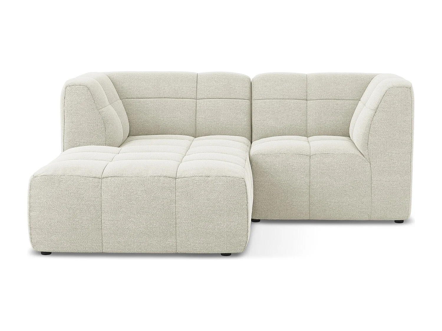 Narożnik lewostronny - z tkaniny bouclé - piaskowy - ALOHA