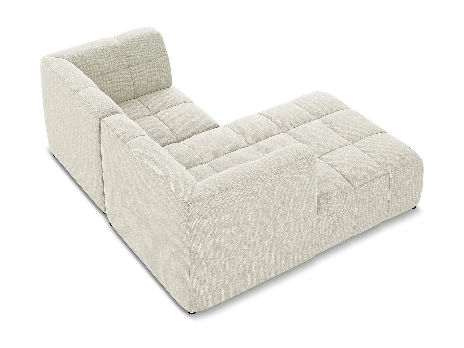 Narożnik lewostronny - z tkaniny bouclé - piaskowy - ALOHA