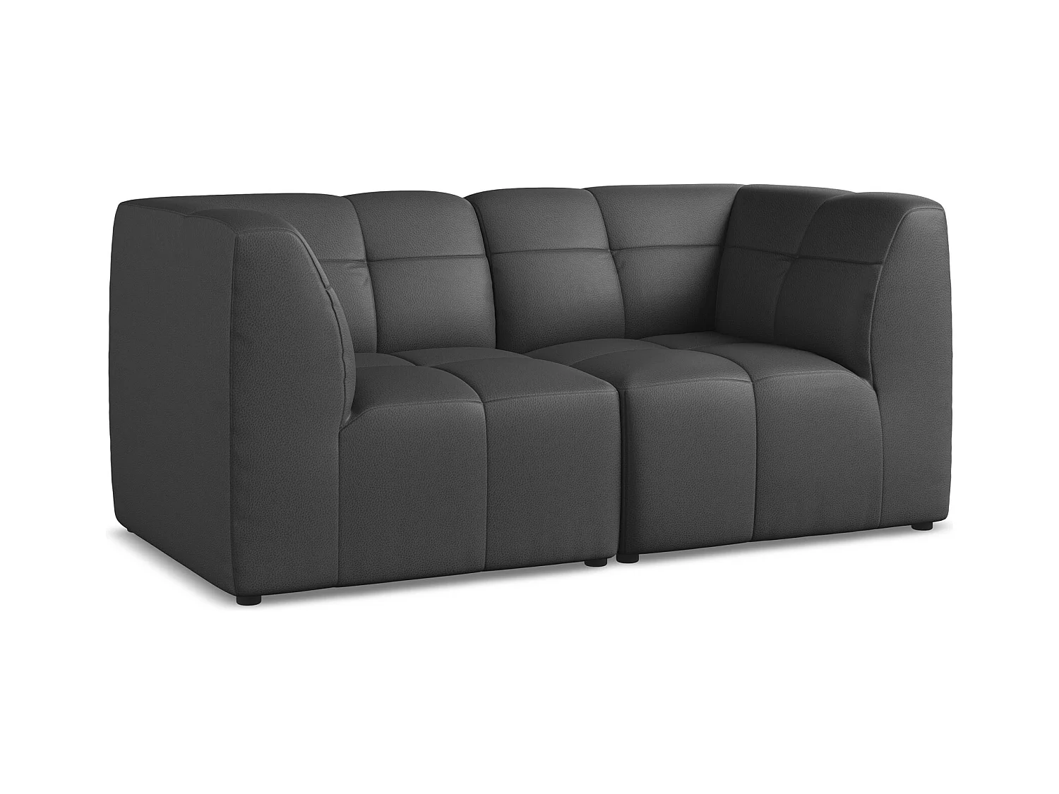 2-Sitzer Sofa - - Kunstleder - Grau - ALOHA