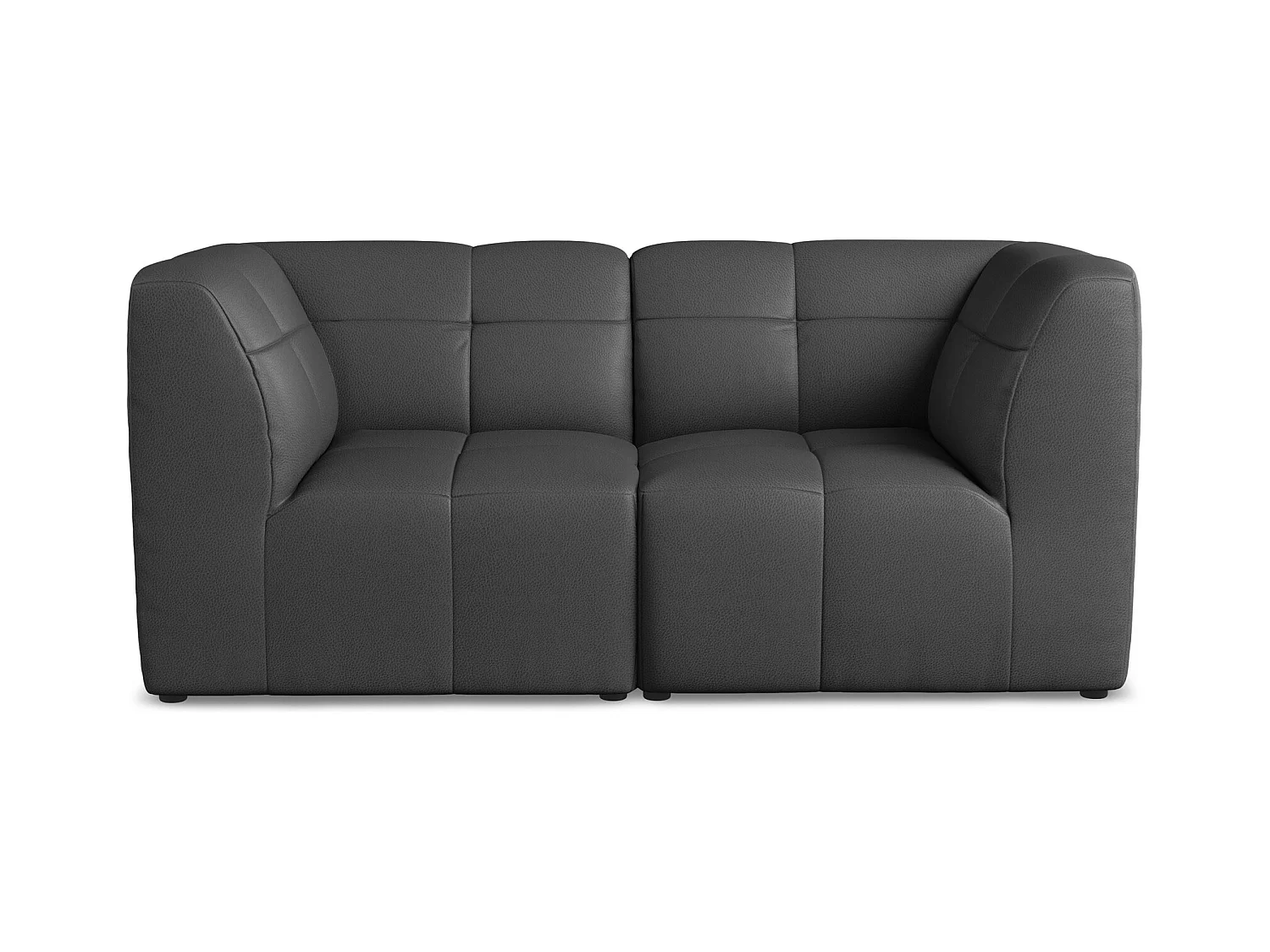 2-Sitzer Sofa - - Kunstleder - Grau - ALOHA