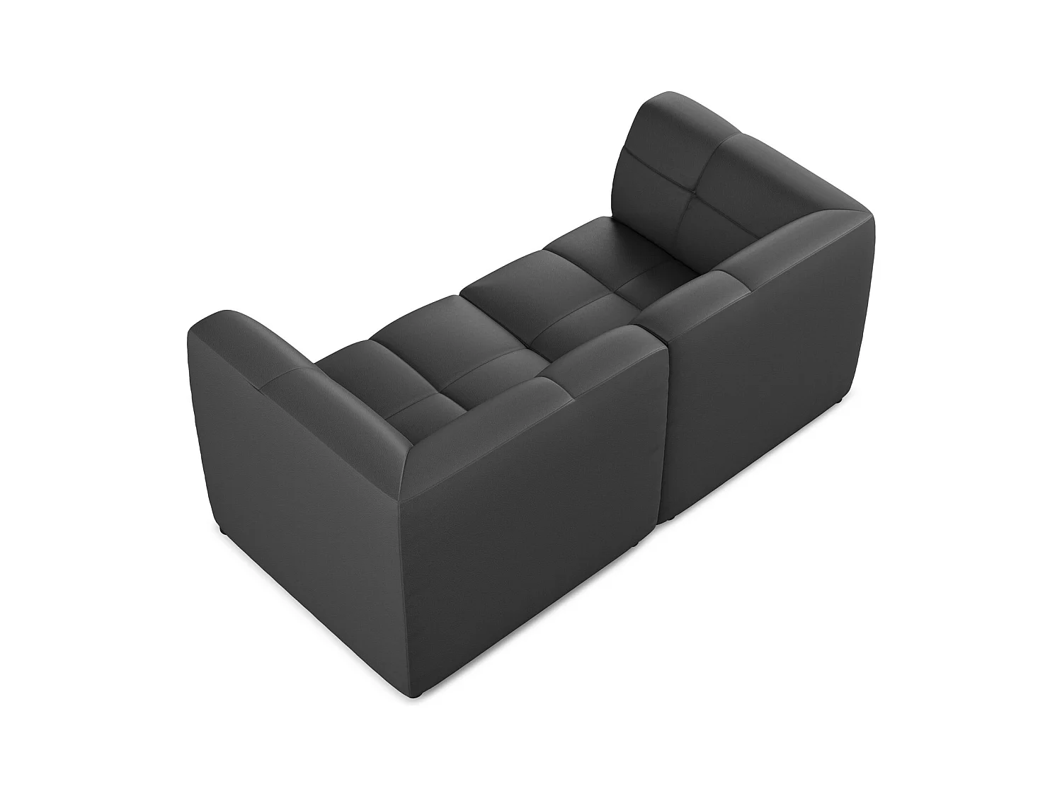 2-Sitzer Sofa - - Kunstleder - Grau - ALOHA