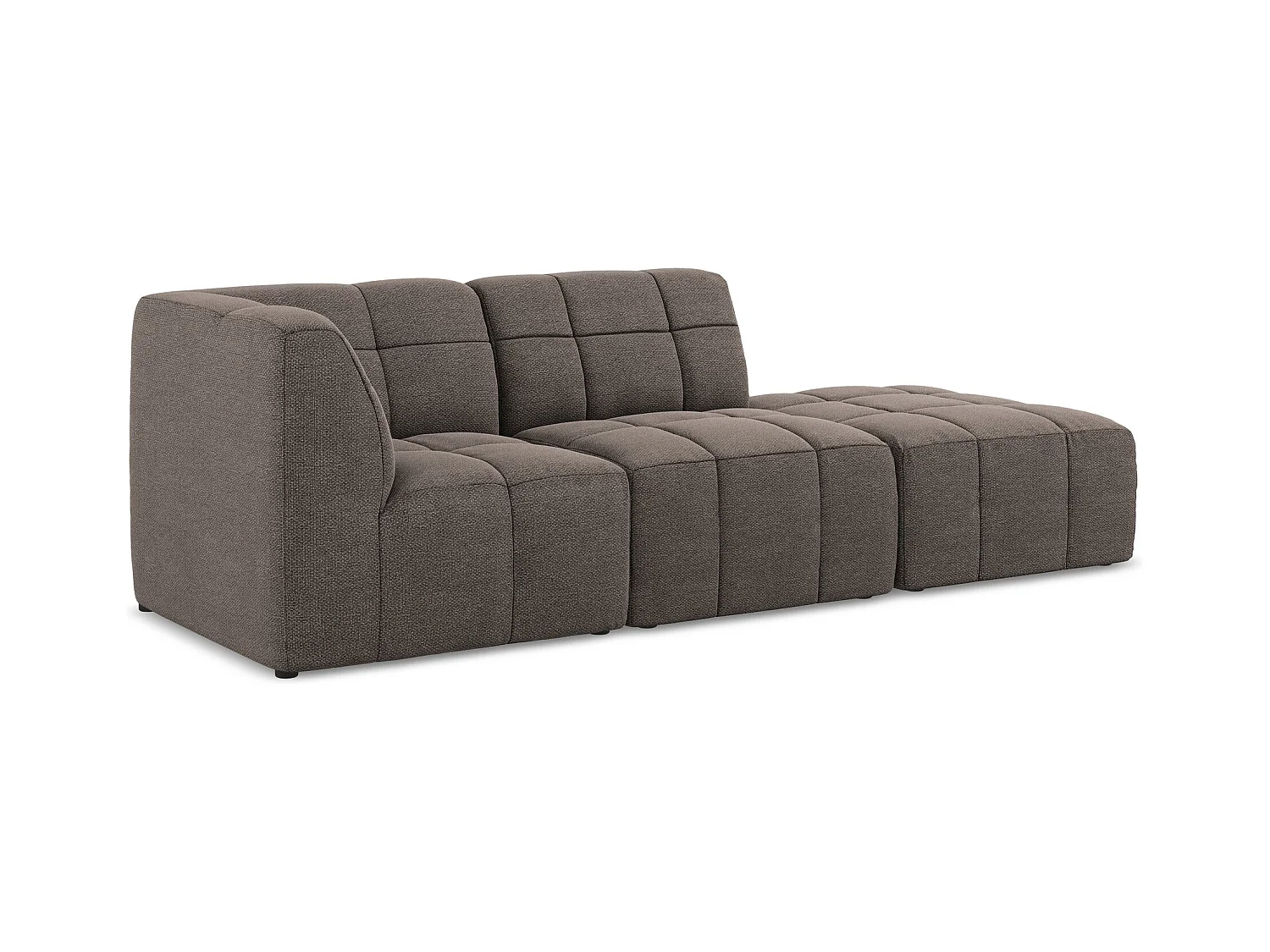 Modulaire hoekbank rechts van chocolade bouclé - ALOHA