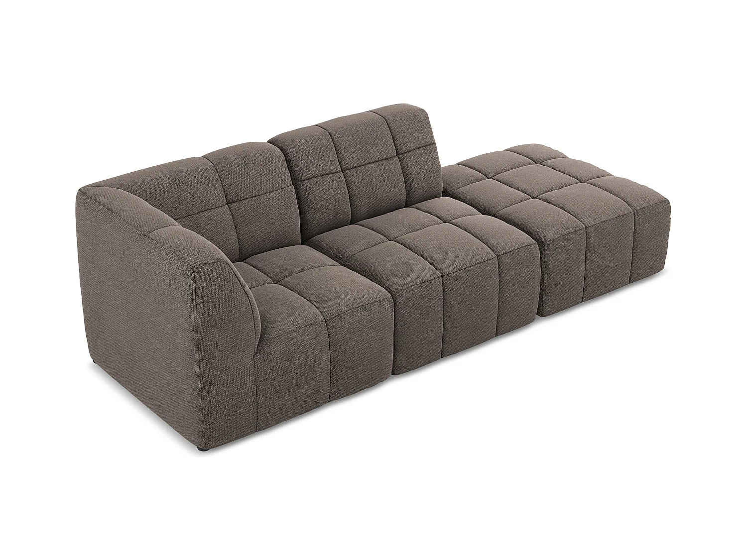 Modulaire hoekbank rechts van chocolade bouclé - ALOHA