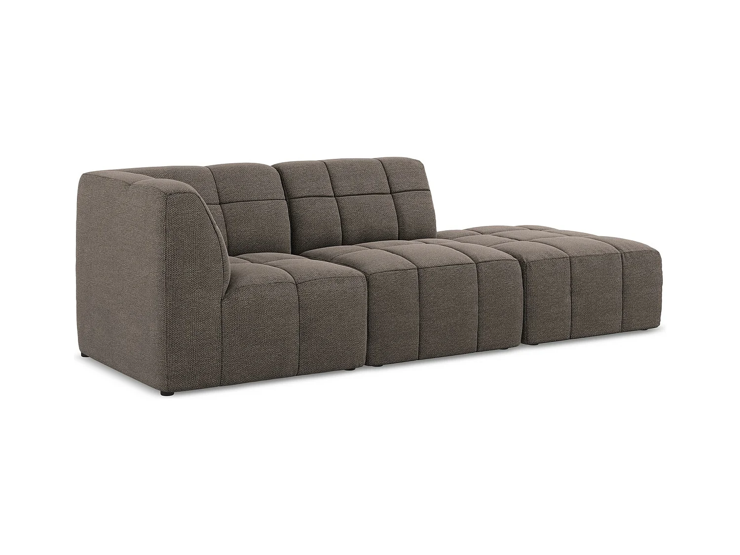 3-Sitzer Modulares Ecksofa - Ecke Rechts - Bouclé - Schokolade - ALOHA