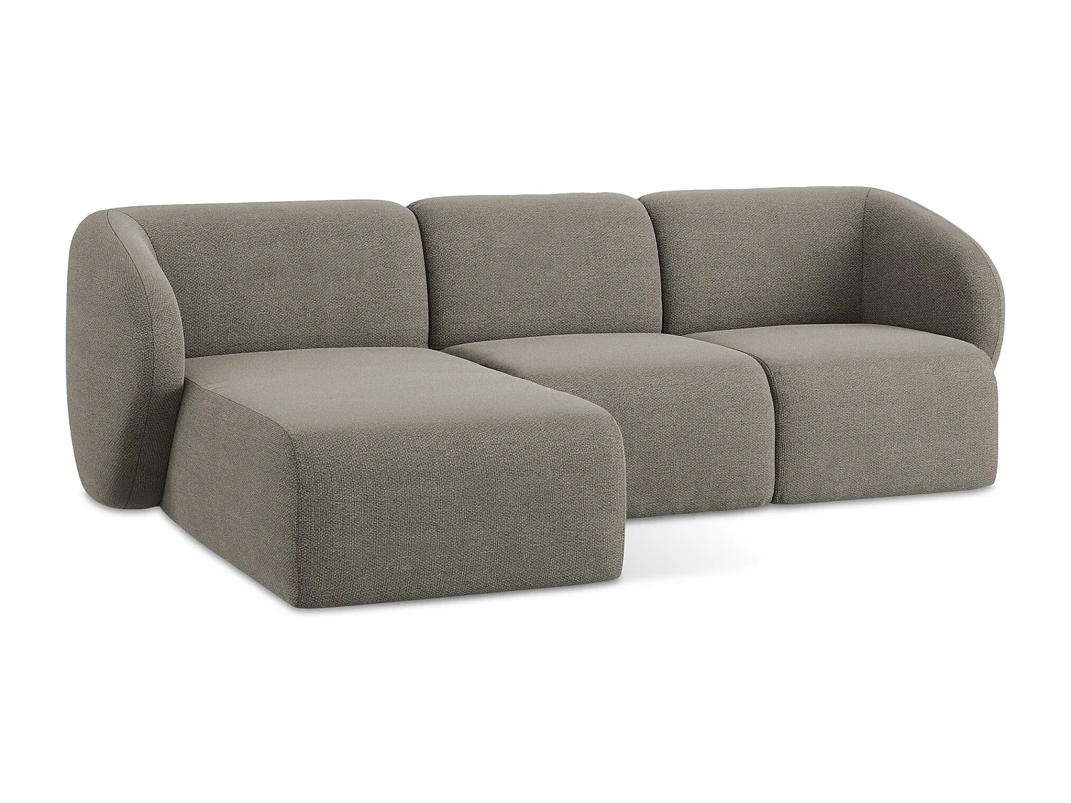 3-Sitzer Modulares Ecksofa - Ecke Links - Bouclé - Grau - LANI