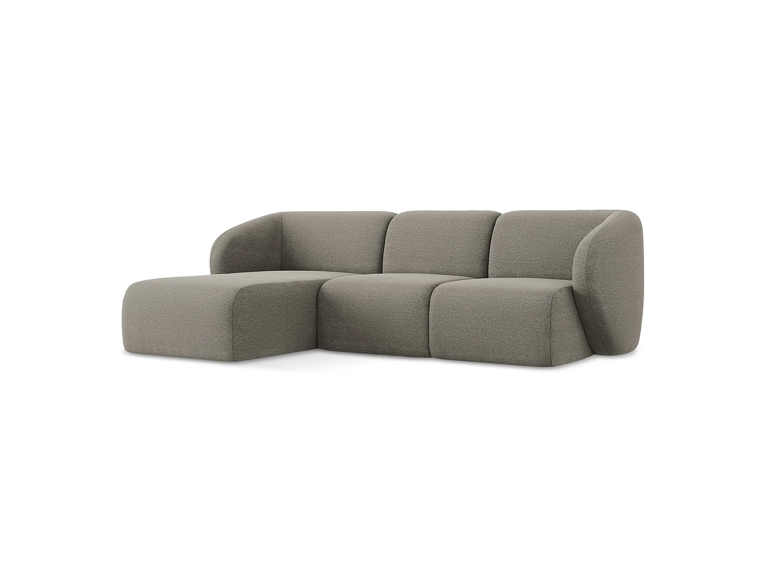 3-Sitzer Modulares Ecksofa - Ecke Links - Bouclé - Grau - CERVO