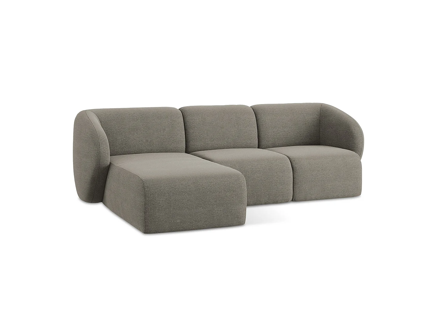 3-Sitzer Modulares Ecksofa - Ecke Links - Bouclé - Grau - CERVO