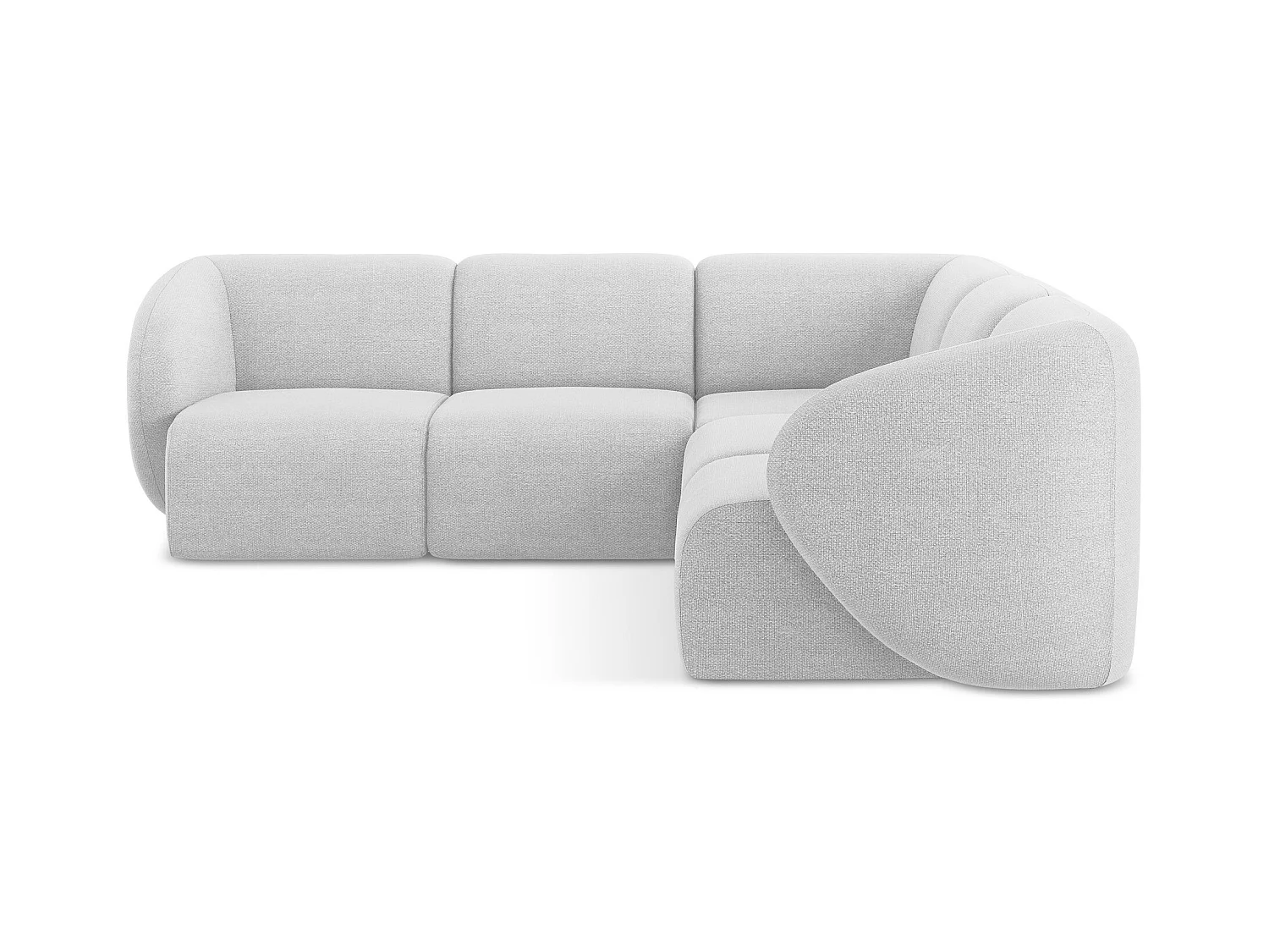 Modulares Ecksofa - - Bouclé - Silber - LANI