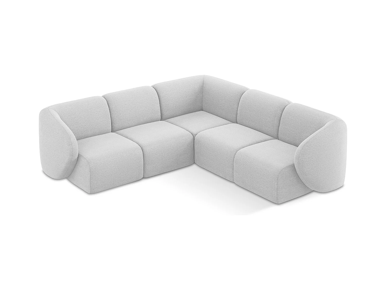 Modulares Ecksofa - - Bouclé - Silber - LANI
