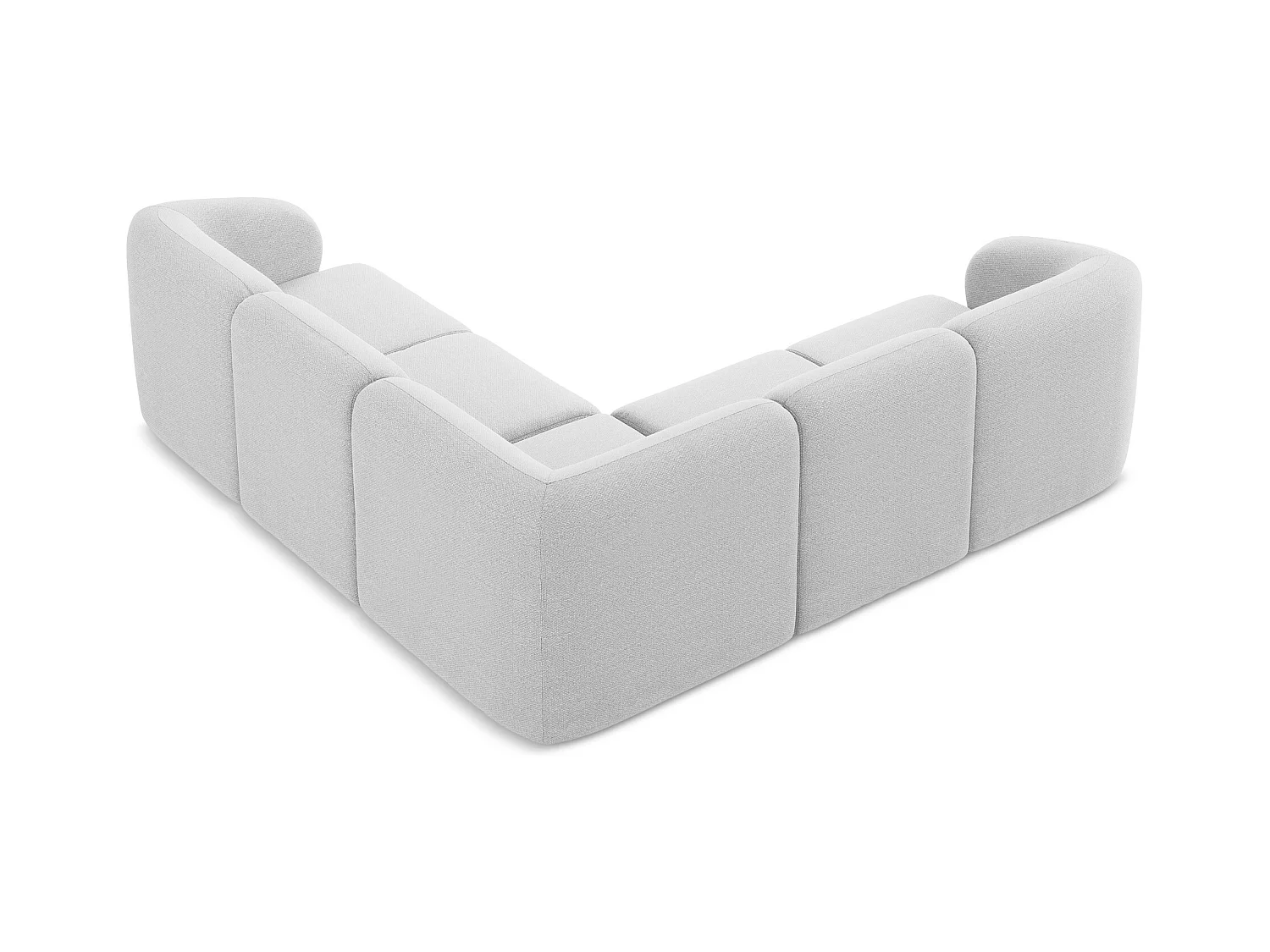 Modulares Ecksofa - - Bouclé - Silber - LANI