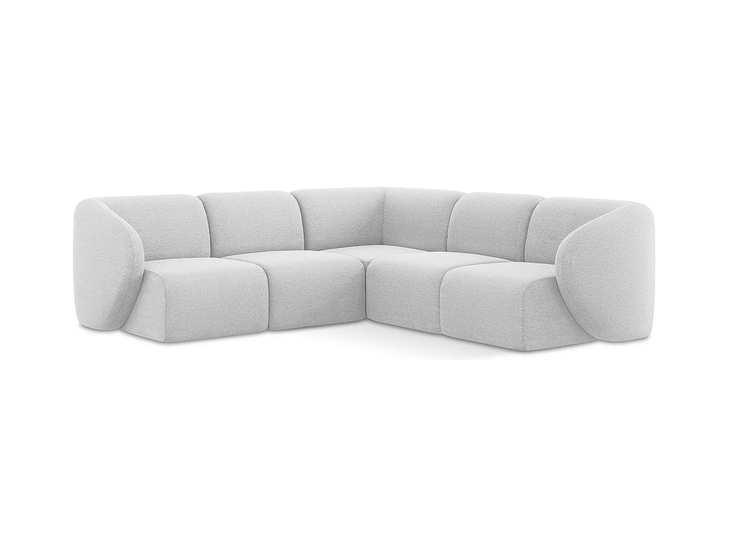 Modulares Ecksofa - - Bouclé - Silber - LANI